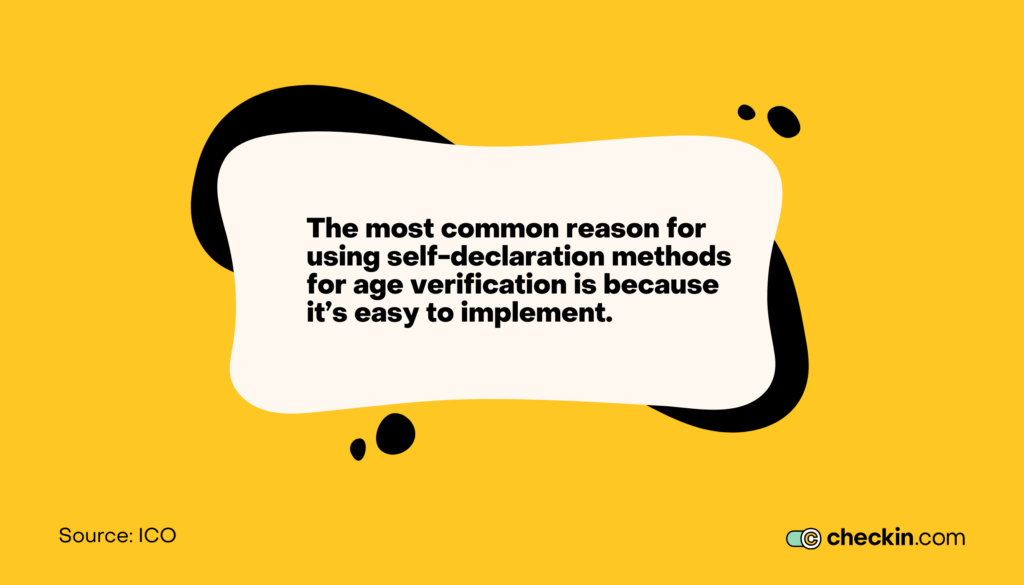 Self-declaration age verification