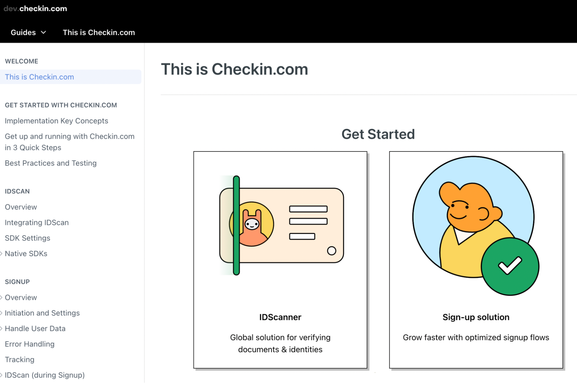 Checkin.com's support documentation